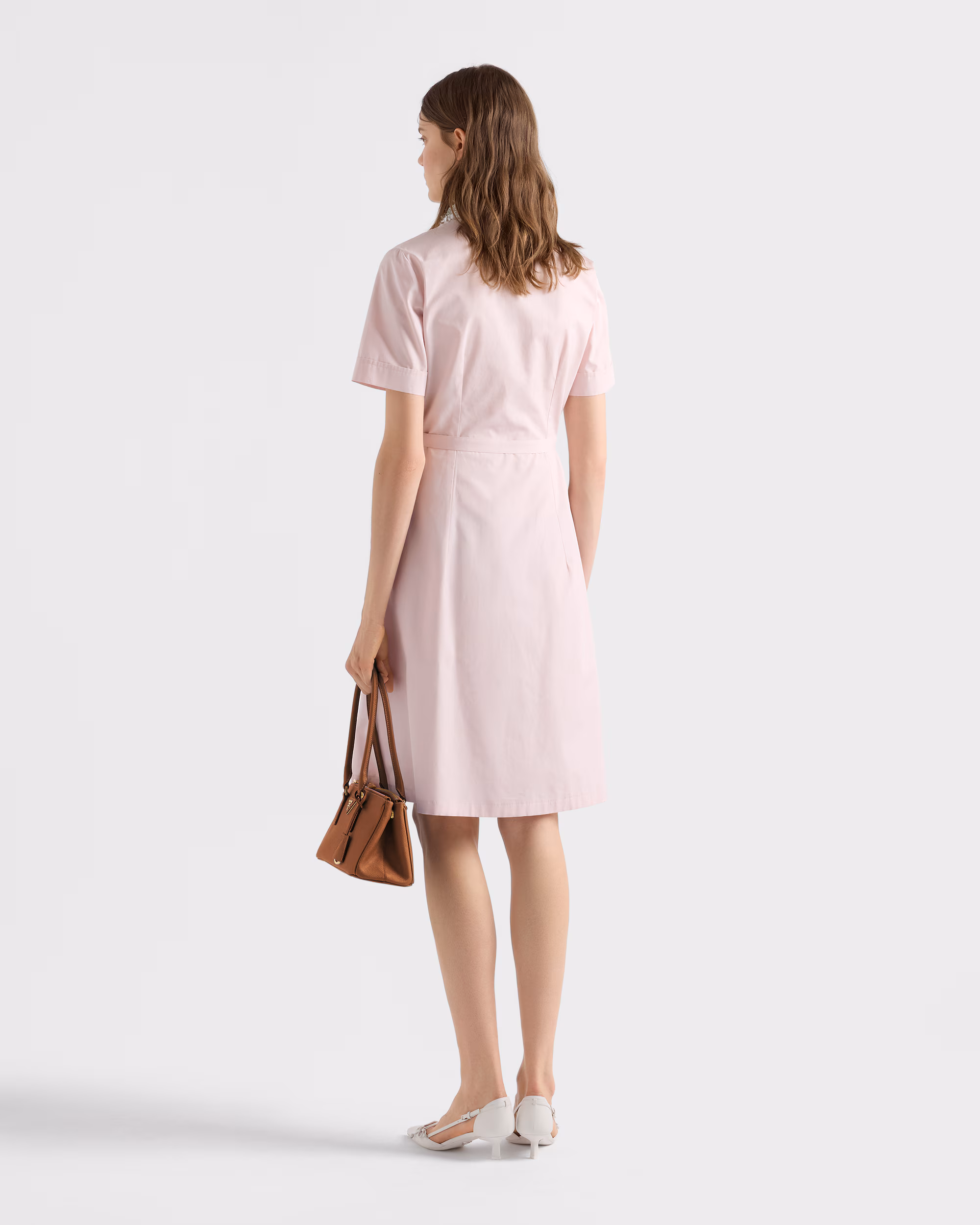 پیراهن زنانه Prada از پارچه پوپلین گلدوزیشده Embroidered Poplin Shirt Dress - تصویر 4
