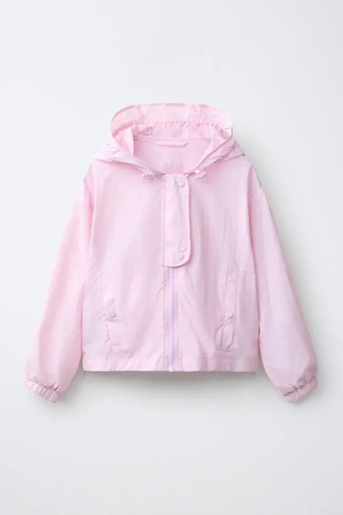 بارانی ضدآب زنانه zara مدل Water Repellent Hooded Raincoat