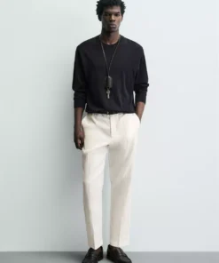 شلوار مردانه زارا مدل 100% Linen Regular Fit