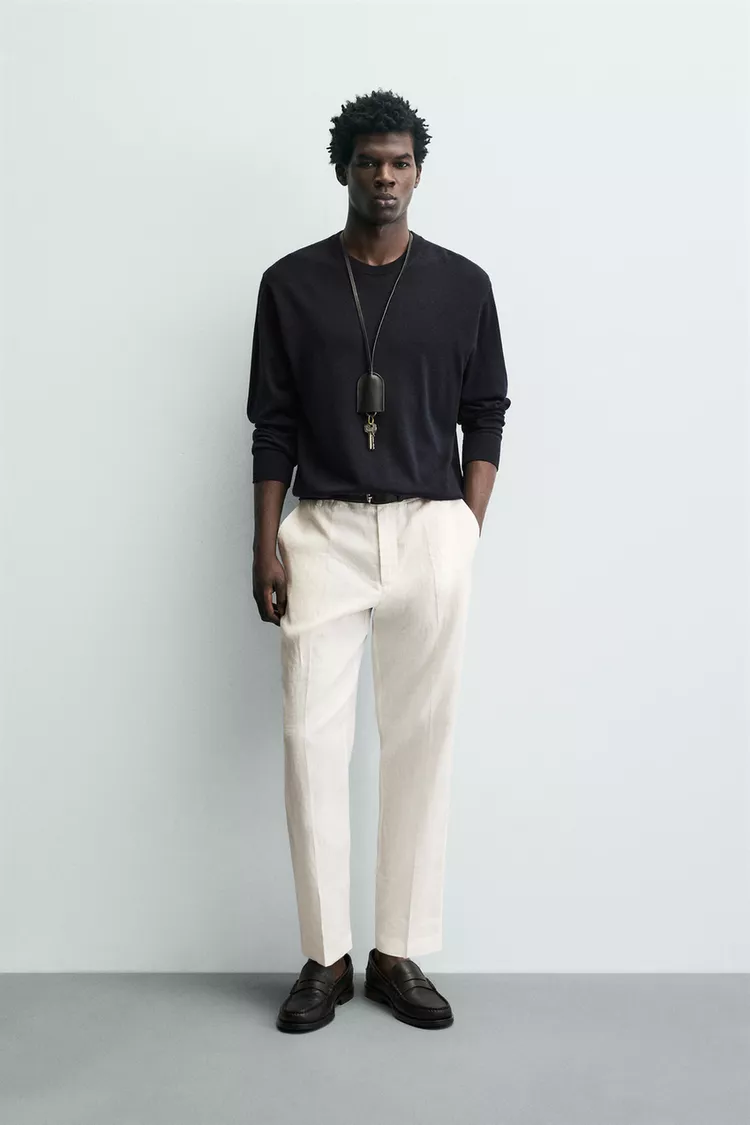 شلوار مردانه زارا مدل 100% Linen Regular Fit