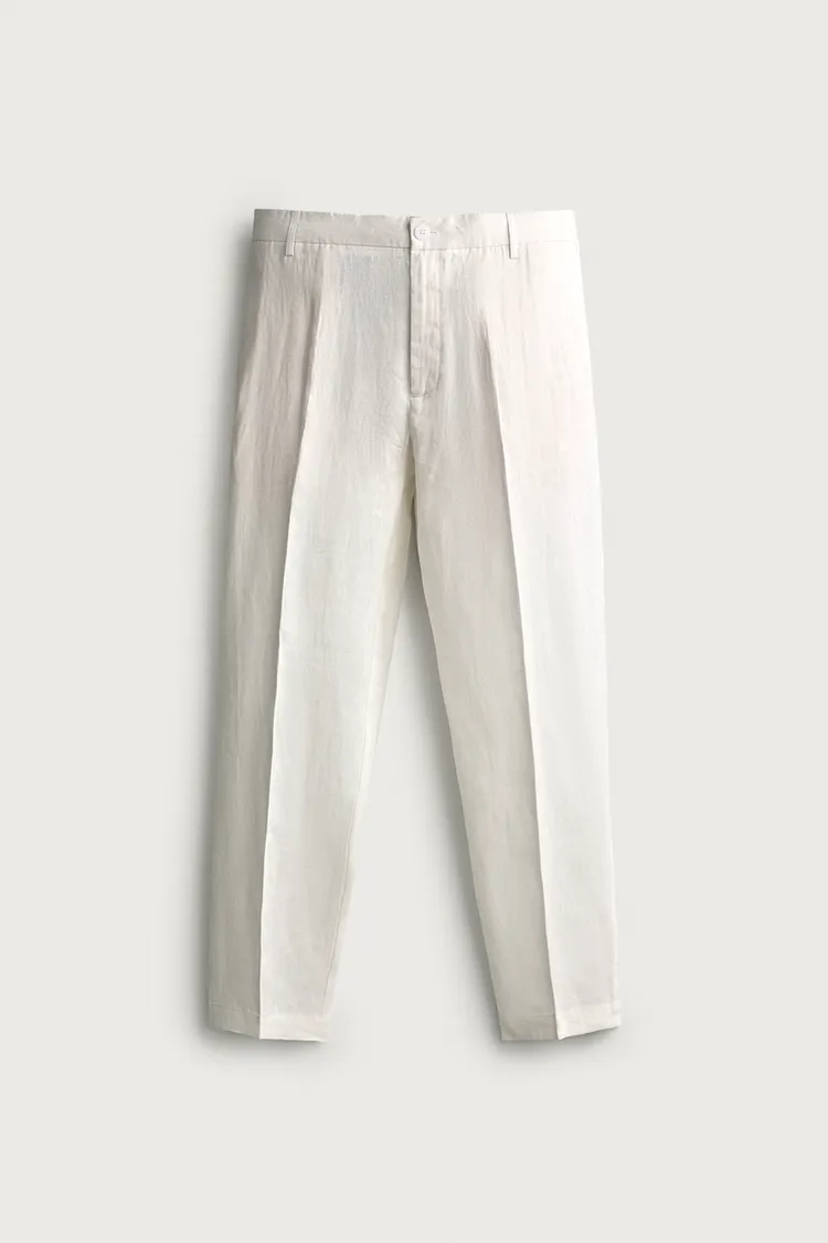 شلوار مردانه زارا مدل 100% Linen Regular Fit - تصویر 6