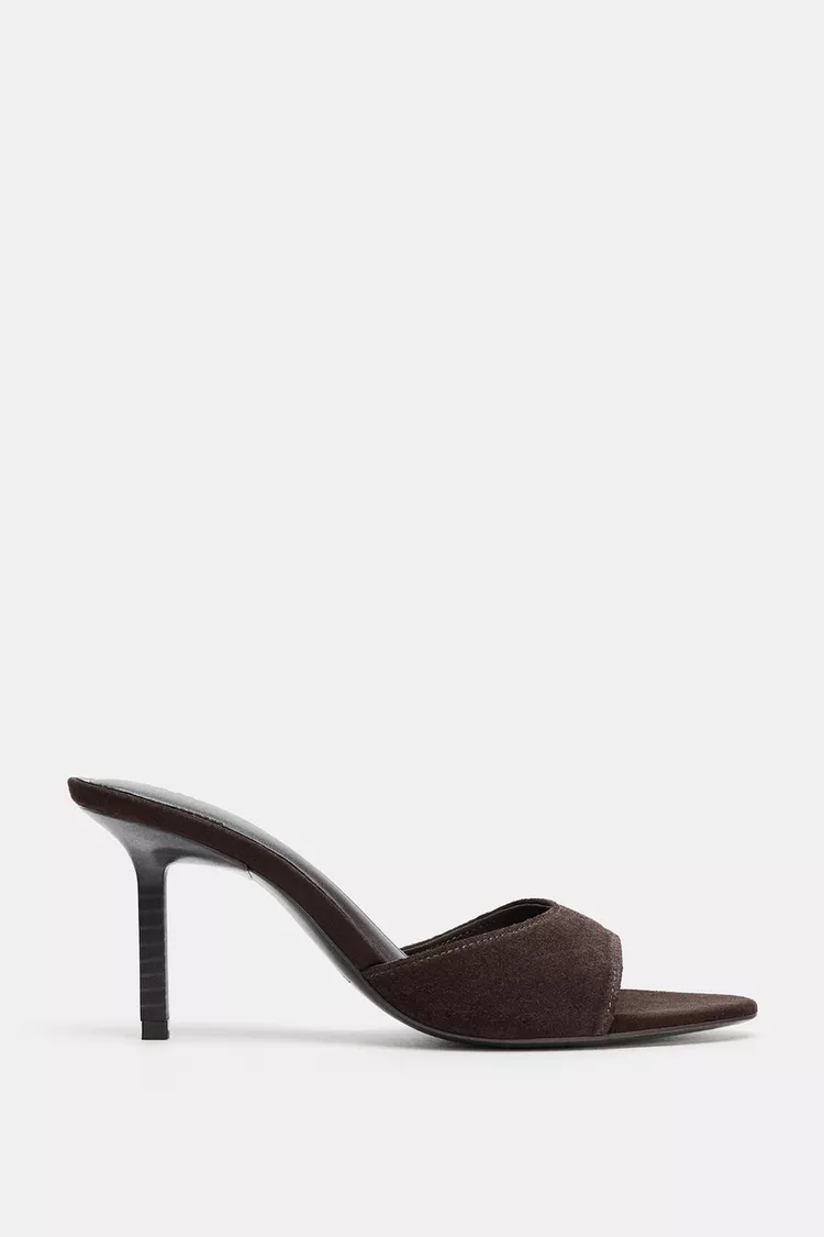 صندل جیر زنانه زارا مدل Split Suede Heeled - تصویر 2