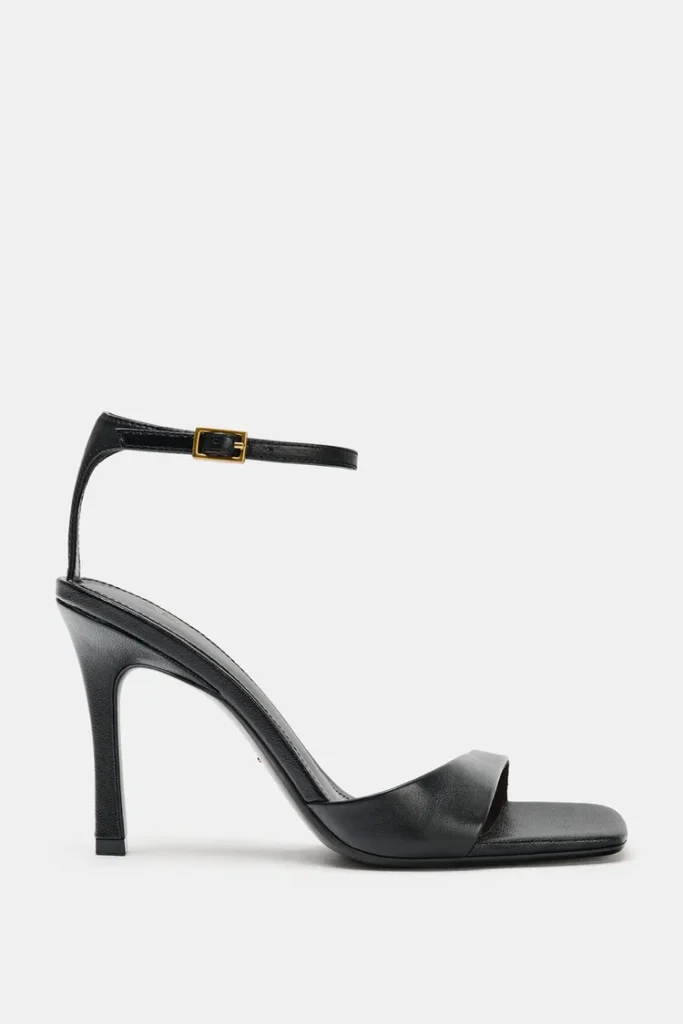 صندل چرمی زنانه zara مدل Asymmetric Leather Heeled