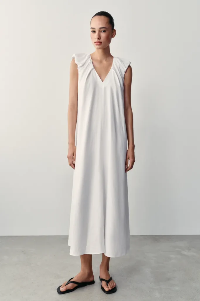 لباس بلند زنانه zara مدل Linen Long