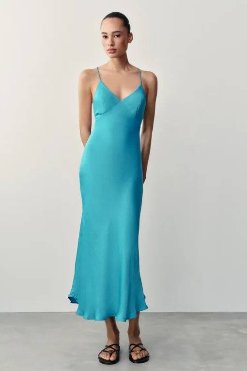 لباس ساتن زنانه zara مدل Satin Effect