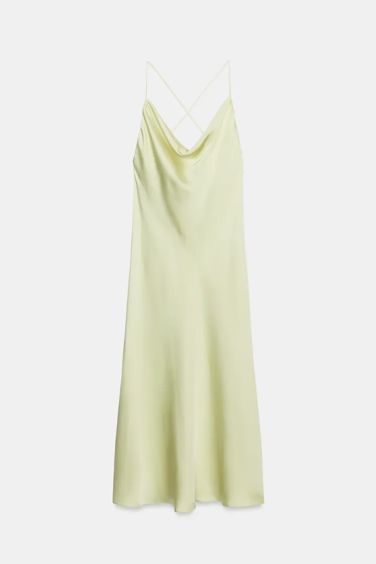 لباس ساتن زنانه زارا مدل ZW Collection Satin Slip - تصویر 6