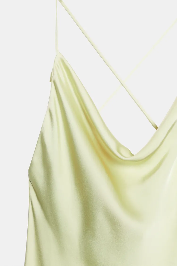 لباس ساتن زنانه زارا مدل ZW Collection Satin Slip - تصویر 8