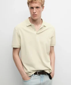 Alternative view of پولوشرت نخی بافت‌دار میکرو Massimo Dutti