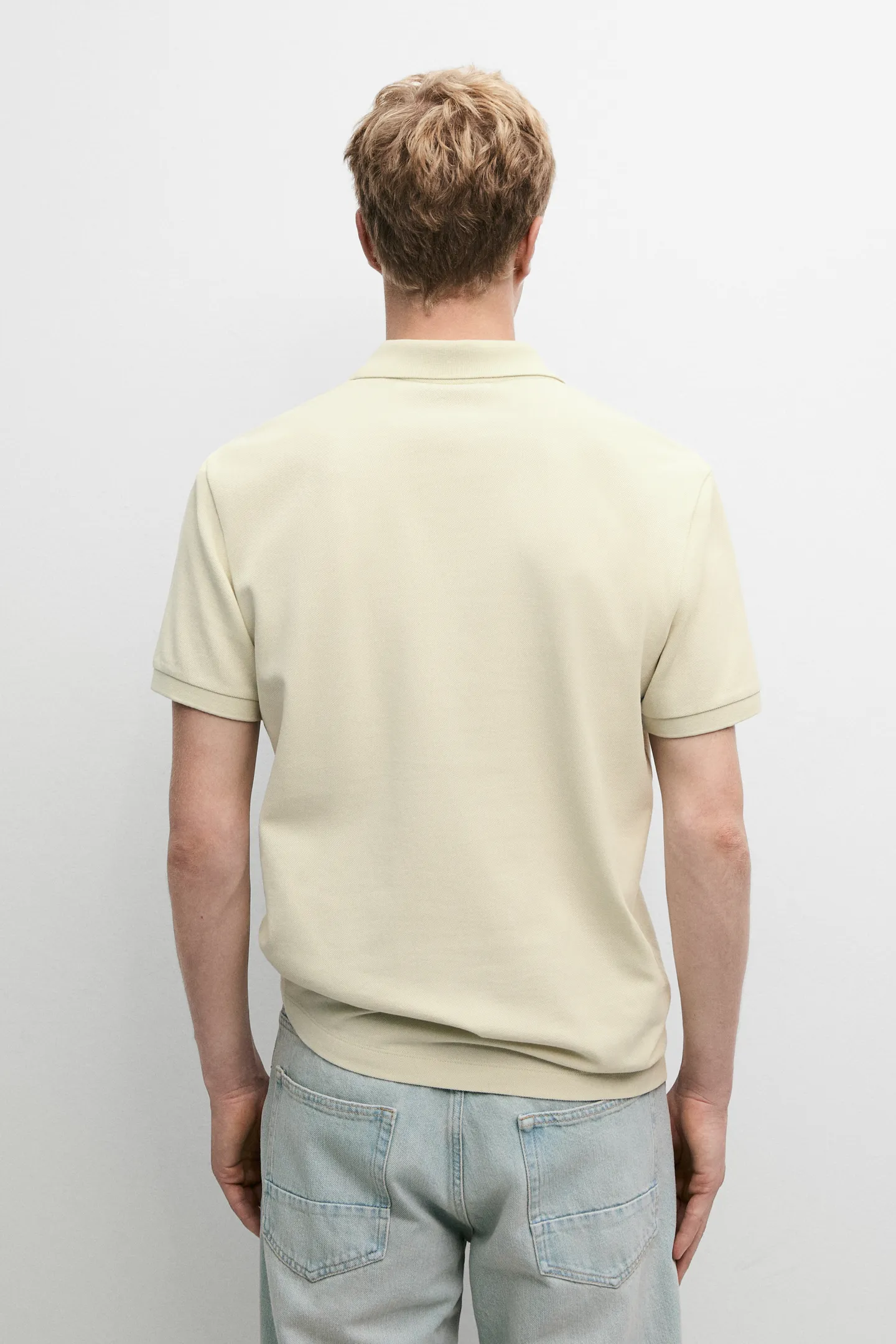 پولوشرت نخی بافتدار میکرو Massimo Dutti - تصویر 3