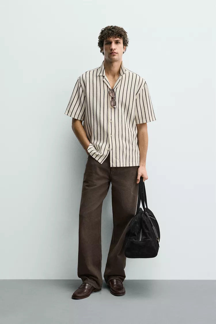 پیراهن مردانه زارا مدل Textured Weave