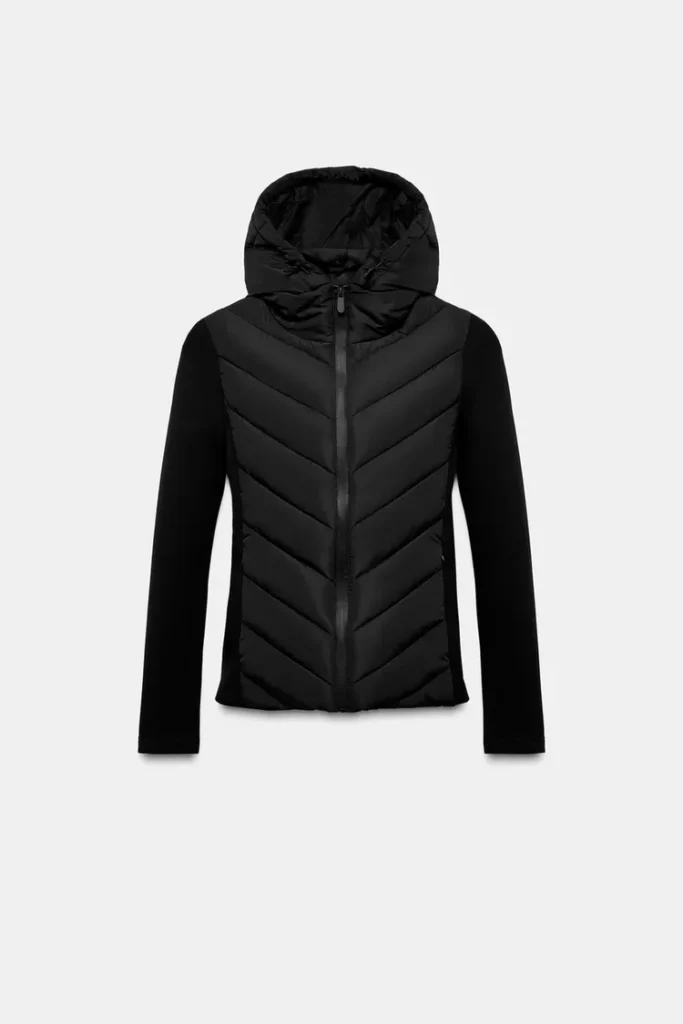 کاپشن پافر ترکیبی زنانه zara مدل 8073/257
