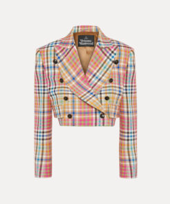 کت زنانه ویوین وست‌وود مدل Long Sleeve Cut Off طرح Heather Check