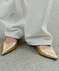 Alternative view of کفش پاشنه‌کوتاه زنانه زارا مدل Metallic Kitten Heel