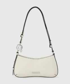 کیف دوشی زنانه Karl Lagerfeld مدل Ikon Smooth Mini Shoulder Bag رنگ Off White