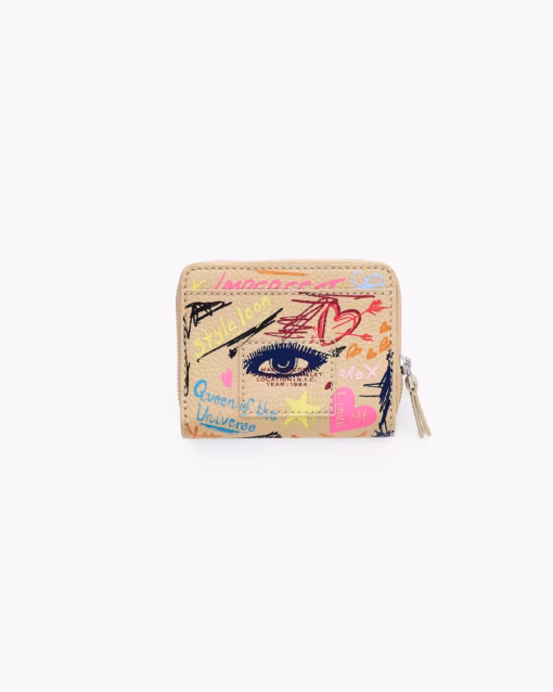 کیف پول کوچک مارک جیکوبز مدل Punk Scribble Mini Compact