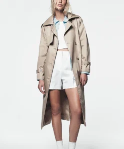 Alternative view of ترنچ کت بلند زنانه دو ردیفه کمربندی DKNY مدل Long Double Breasted Belted Trench