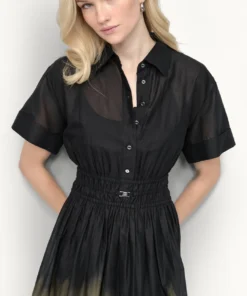 Alternative view of پیراهن زنانه DKNY مدل Short Sleeve Ombré Midi Shirt Dress
