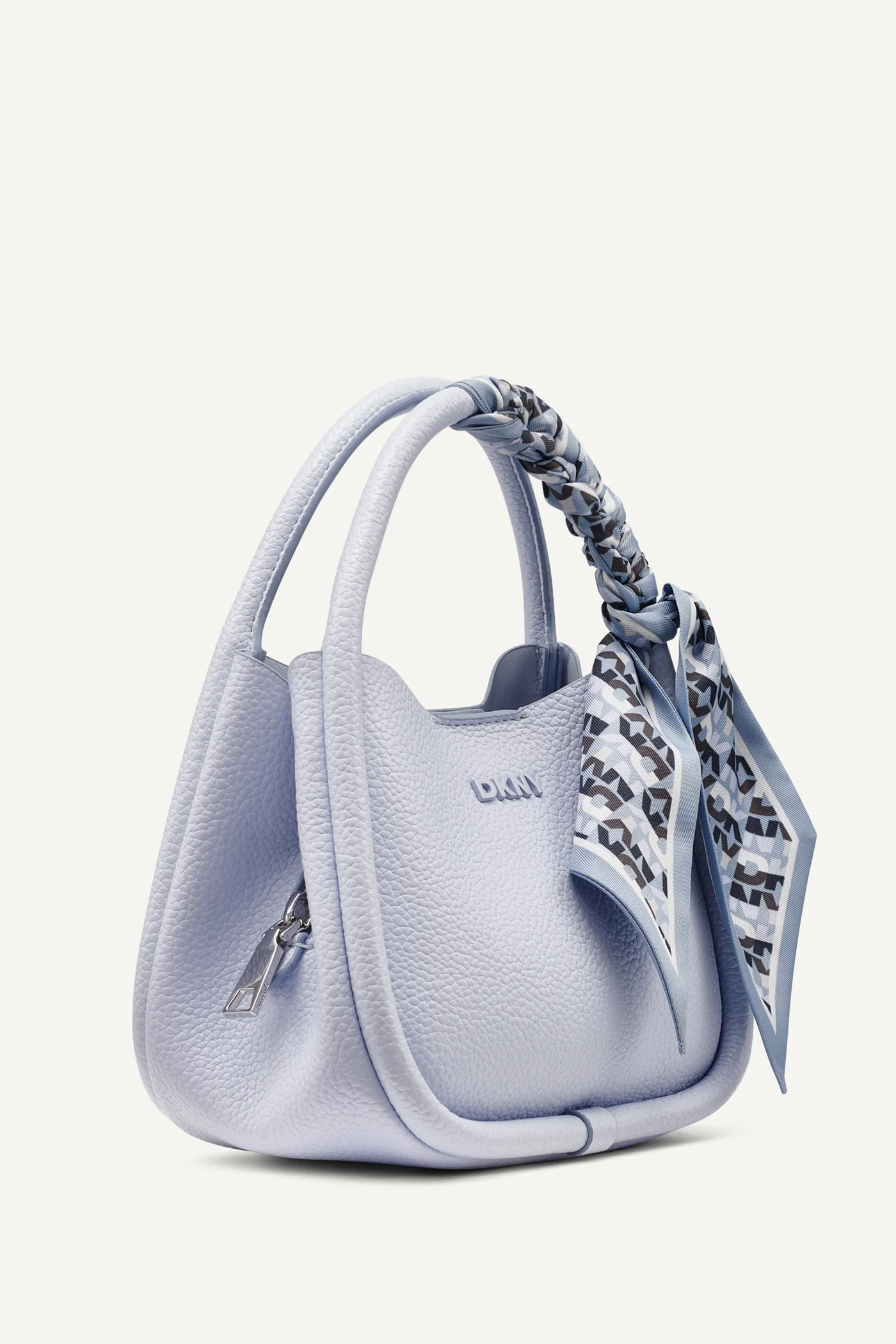 کیف دوشی زنانه DKNY مدل Capri Medium Hobo آبی Frost Blue - تصویر 5