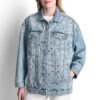 کت جین زنانه DKNY مدل Trucker Jacket with Studs